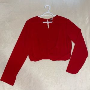 H & M | red long sleeve top ❤️